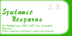 szulamit meszaros business card